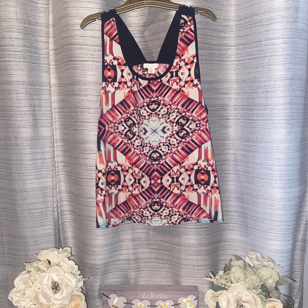 Purple, pink, & blue pattern blouse 💜